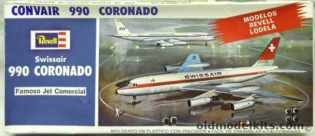 Revell 1/135 Convair 990 Coronado Luxury Jet Airliner - Swissair - Lodela Issue, H254 plastic model kit